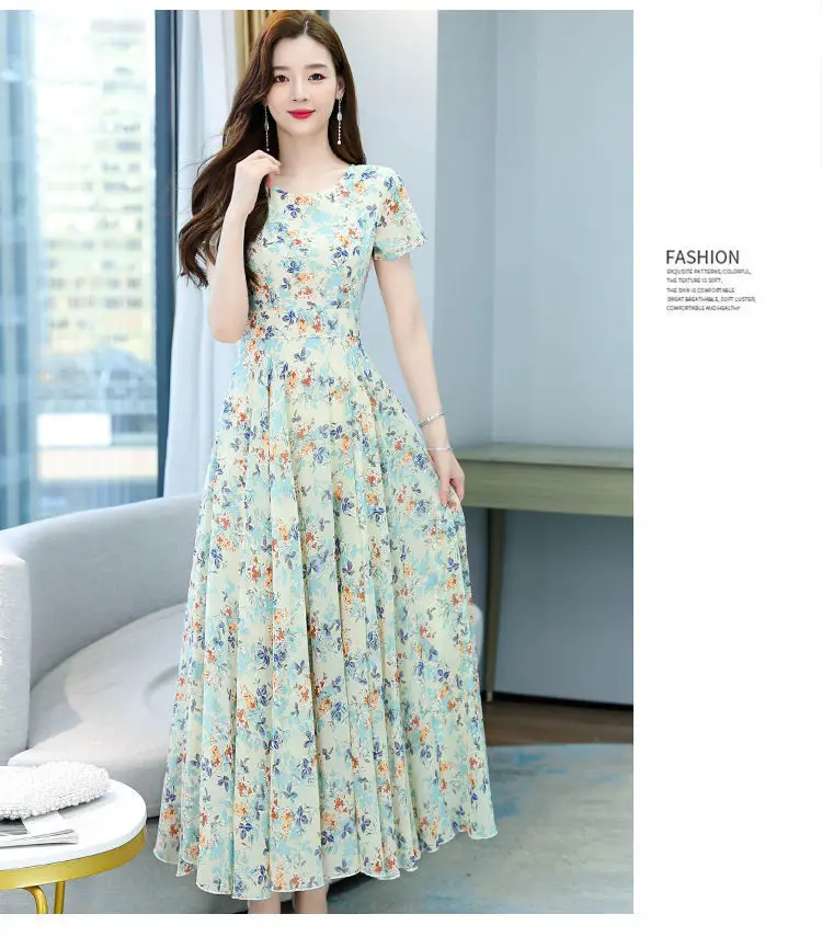 Thai Style Floral Pink A-Line Dress — feature 3