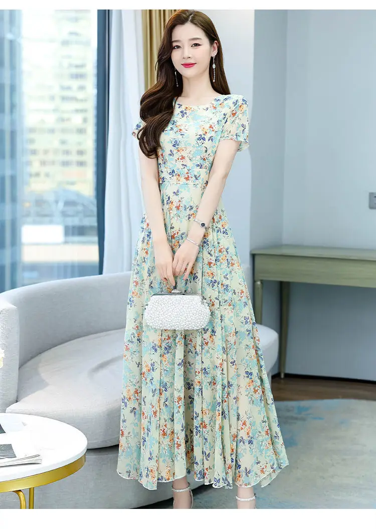 Thai Style Floral Pink A-Line Dress — feature 6