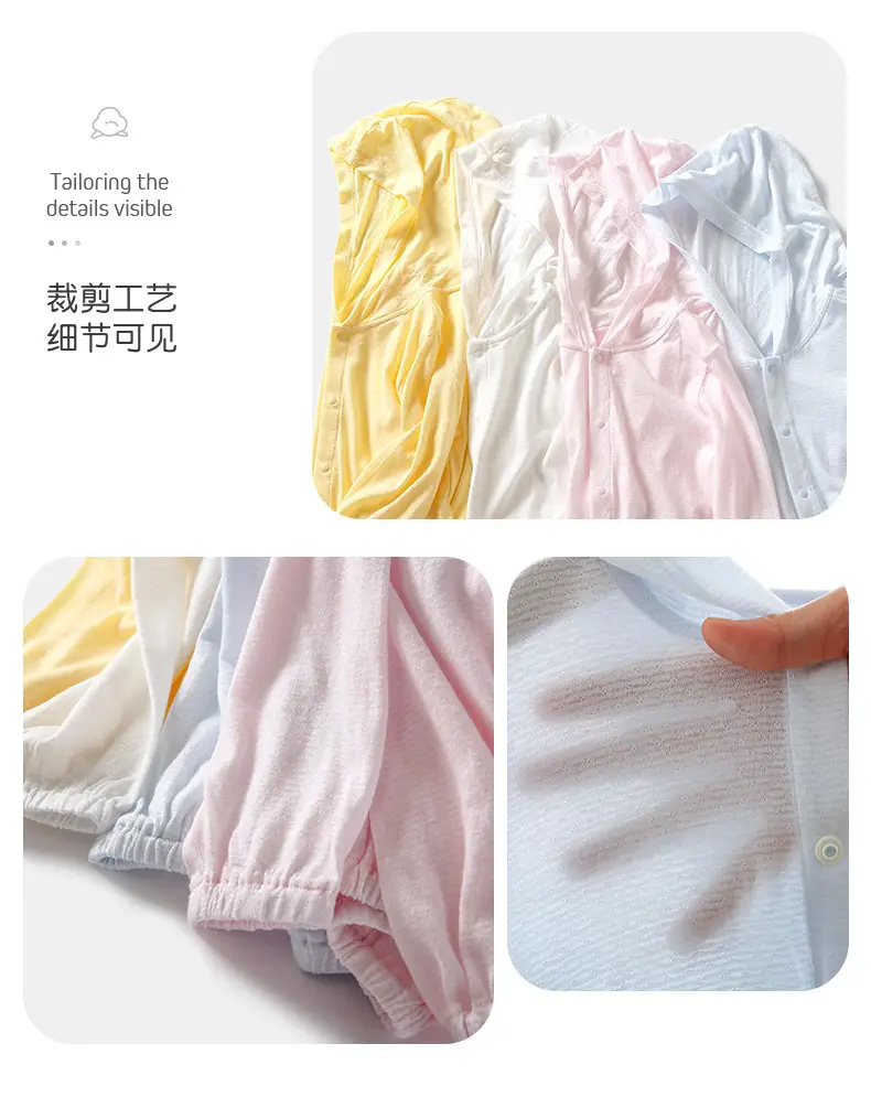Baby Sun Protection Jacket Yellow Bamboo Fiber Small — feature 9