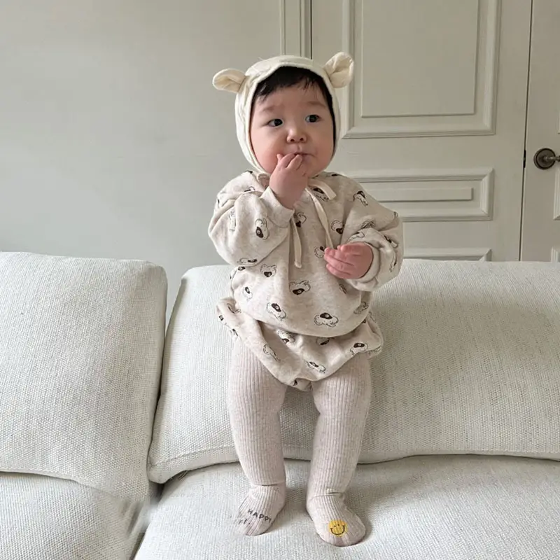 Korean Style Smiley Cotton Pants for Kids - Image 3