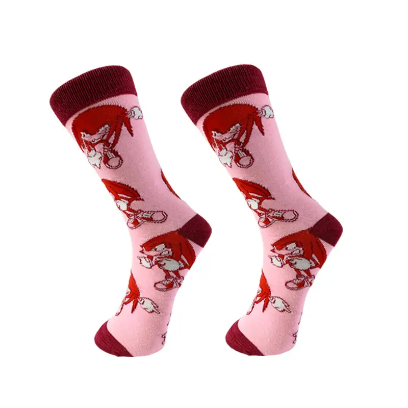 European and American personality QiJiao Sonic Boy Cartoon Men's Mid-tube Socks Sports Men's Color Fashion Socks Factory Direct Supply