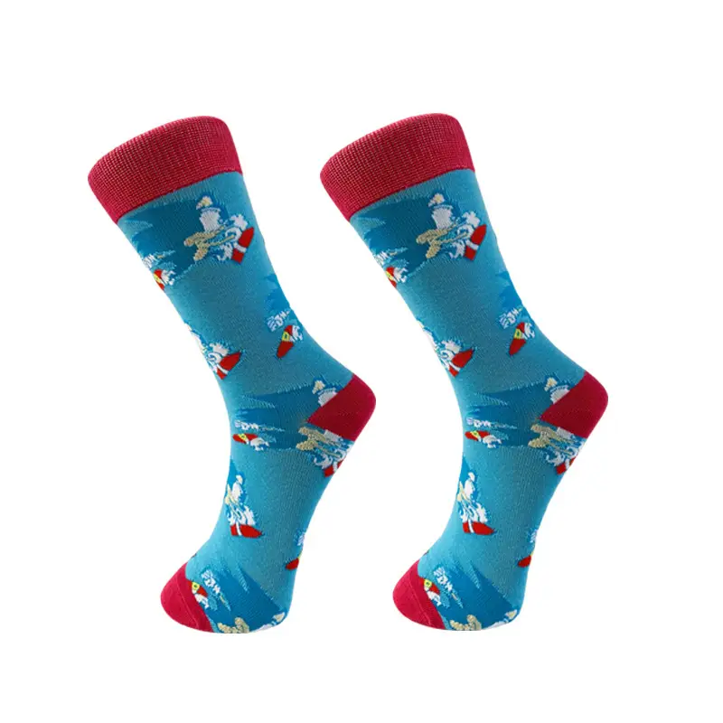 European and American personality QiJiao Sonic Boy Cartoon Men's Mid-tube Socks Sports Men's Color Fashion Socks Factory Direct Supply