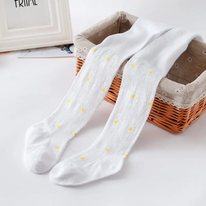 Baby Cotton Pantyhose Socks White Spring Summer - Image 2