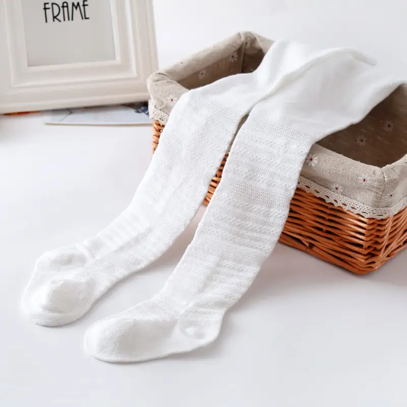 Baby Cotton Pantyhose Socks White Spring Summer - Image 4