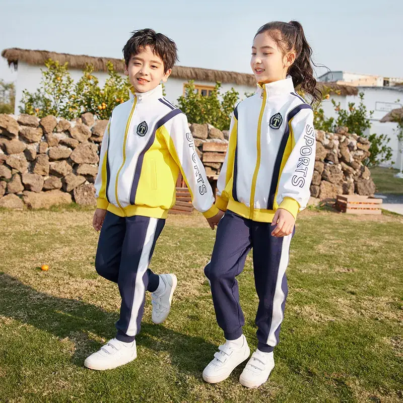 Kids Spring School Suit Yellow White Blue Primary School - Image 5