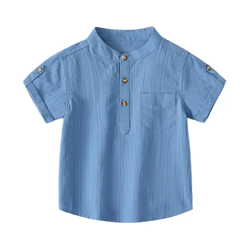 Blue Cotton Boys Half Sleeve T-Shirt 2026 Summer - Image 7