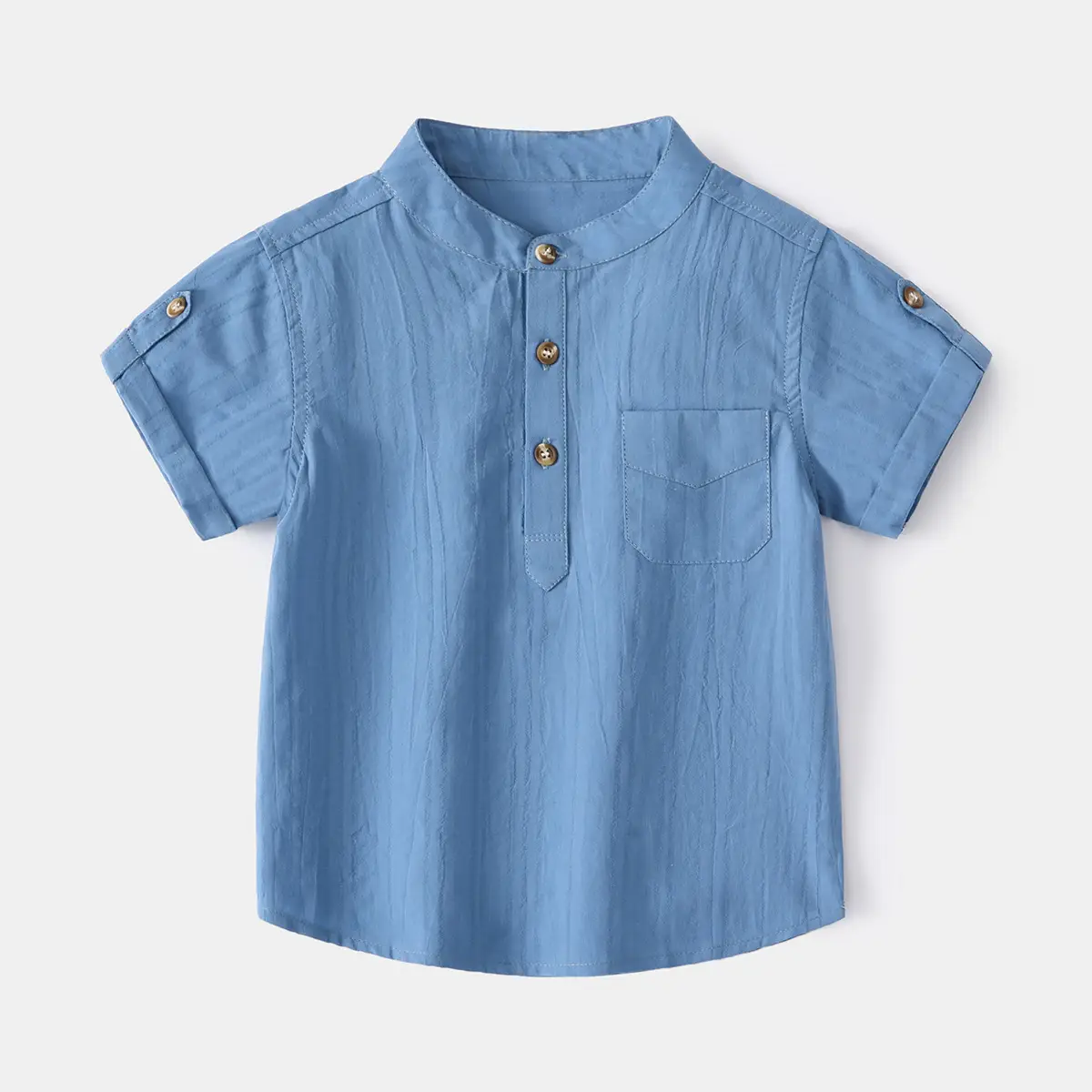 Blue Cotton Boys Half Sleeve T-Shirt 2026 Summer - Image 2