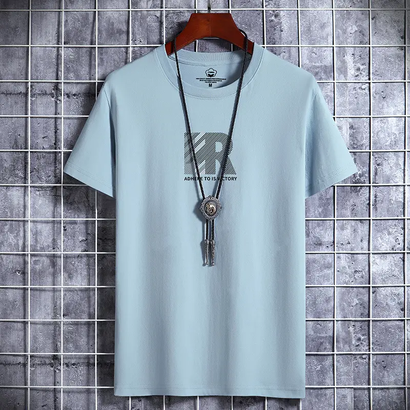 Men Cotton Graphic T-Shirt Loose Fit Beige