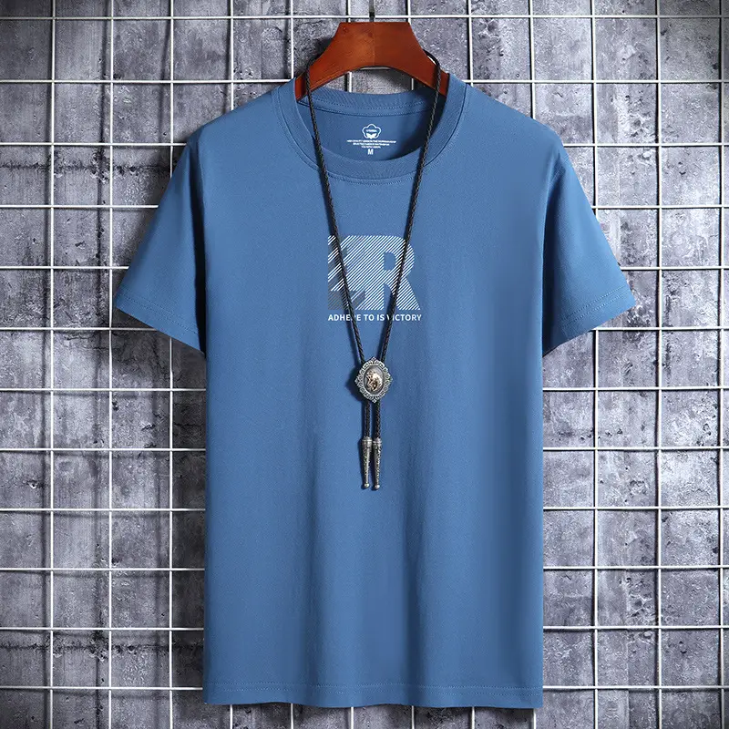 Men Cotton Graphic T-Shirt Loose Fit Beige