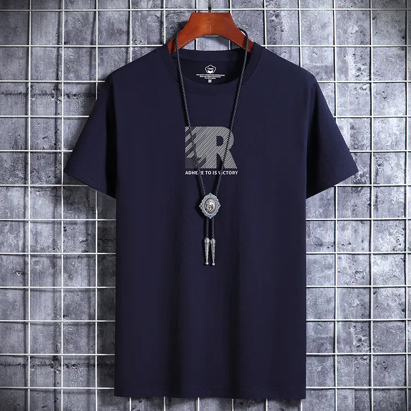 Men Cotton Graphic T-Shirt Loose Fit Beige