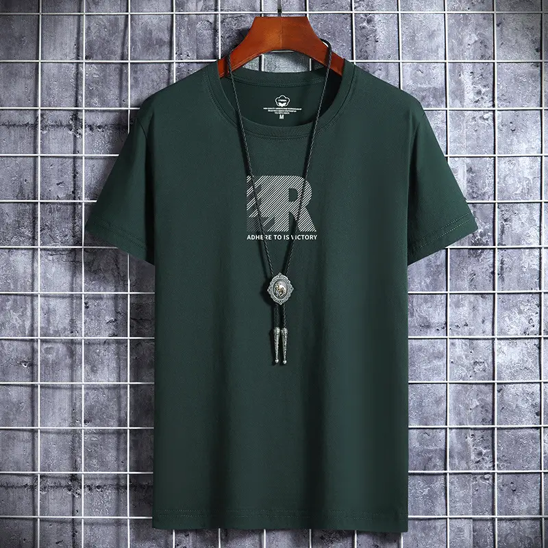 Men Cotton Graphic T-Shirt Loose Fit Beige