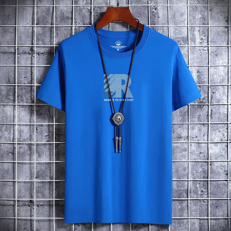 Men Cotton Graphic T-Shirt Loose Fit Beige