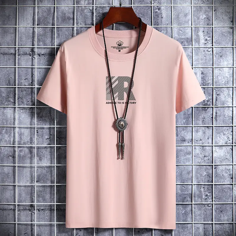 Men Cotton Graphic T-Shirt Loose Fit Beige