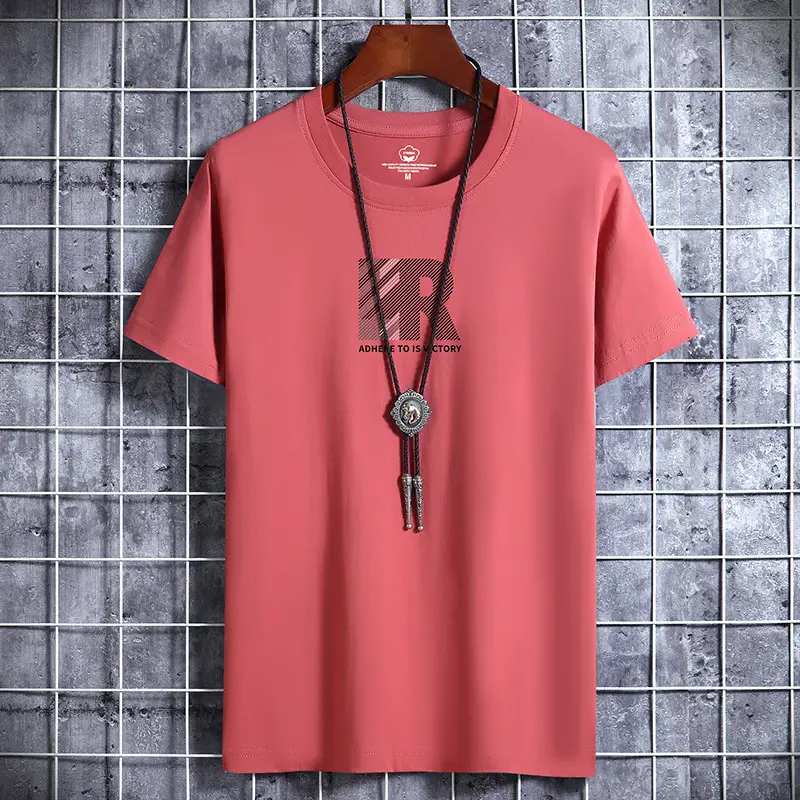 Men Cotton Graphic T-Shirt Loose Fit Beige