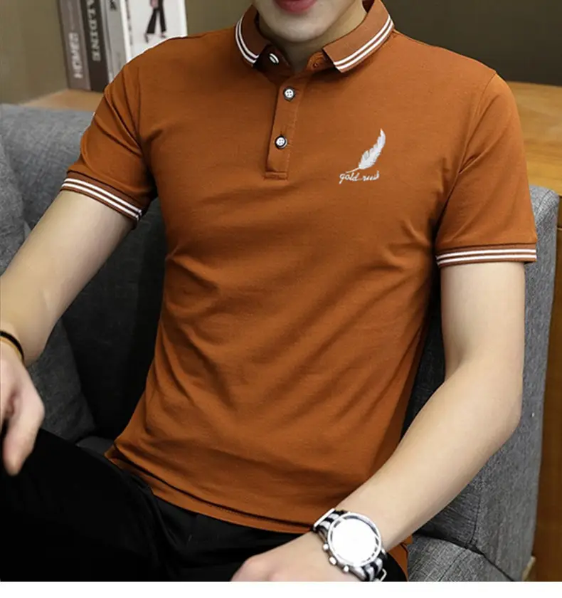 Men Black Polo Shirt Slim Fit Large