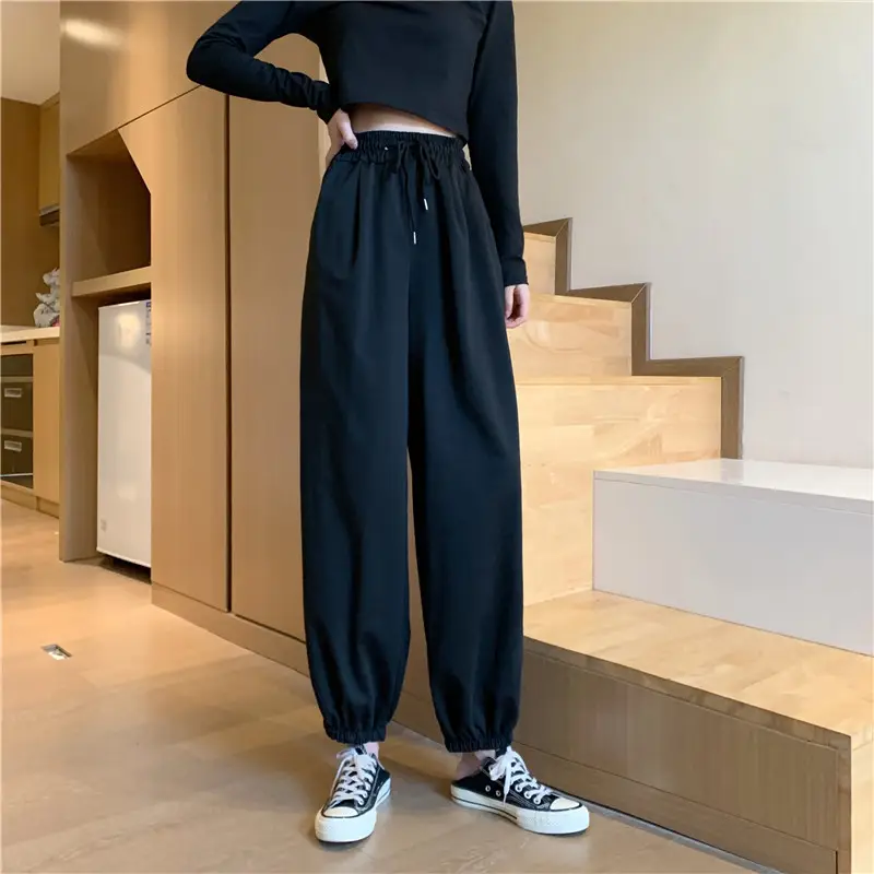 Gray Loose Harem Pants Women Summer Sweatpants - Image 2