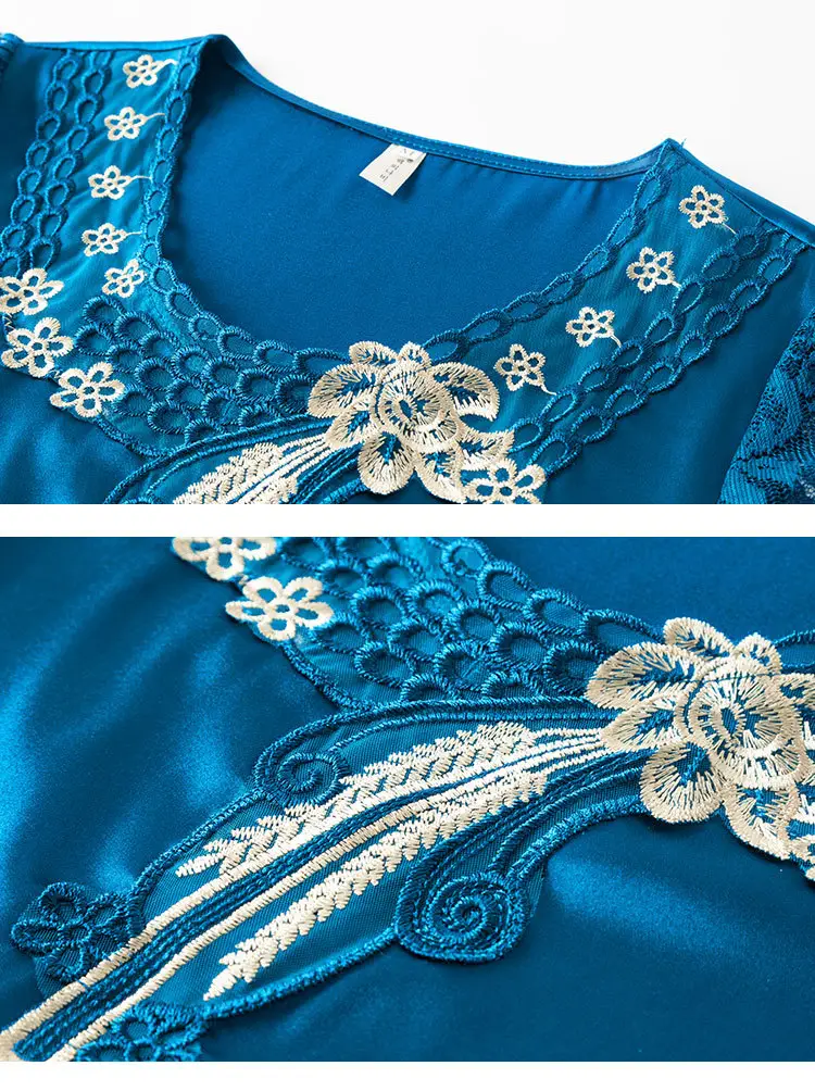 Women's White Satin Lace Short Sleeve Shirt 2025 — feature 26