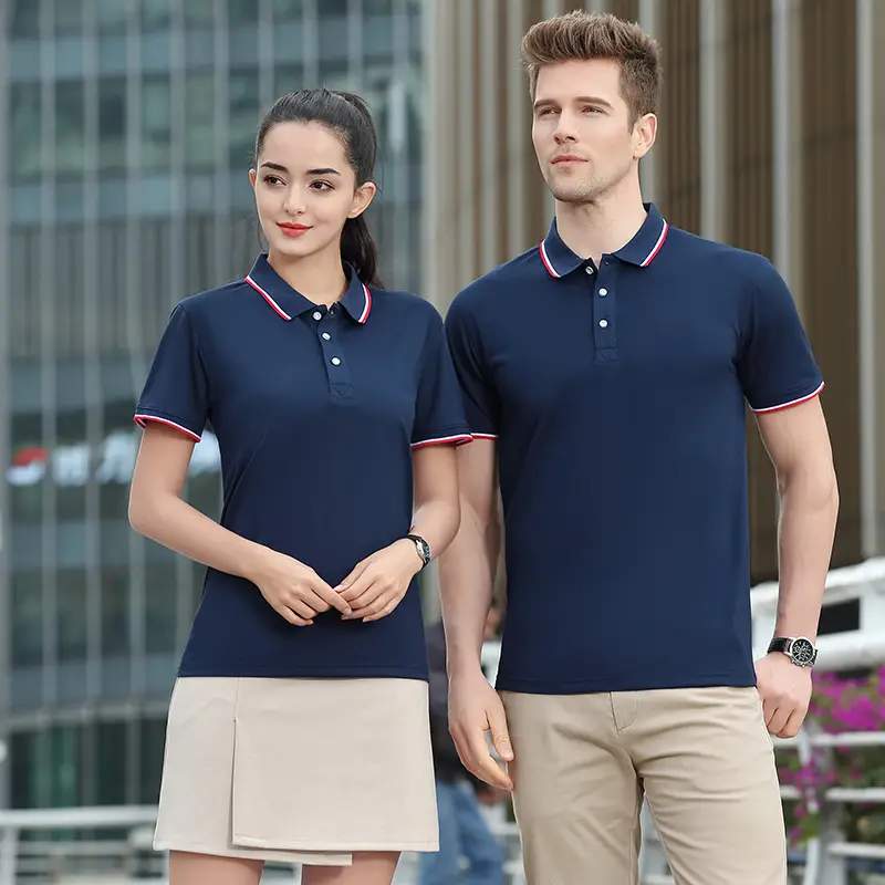 Men Black Polo Shirt with Red Blue Trim - Image 14