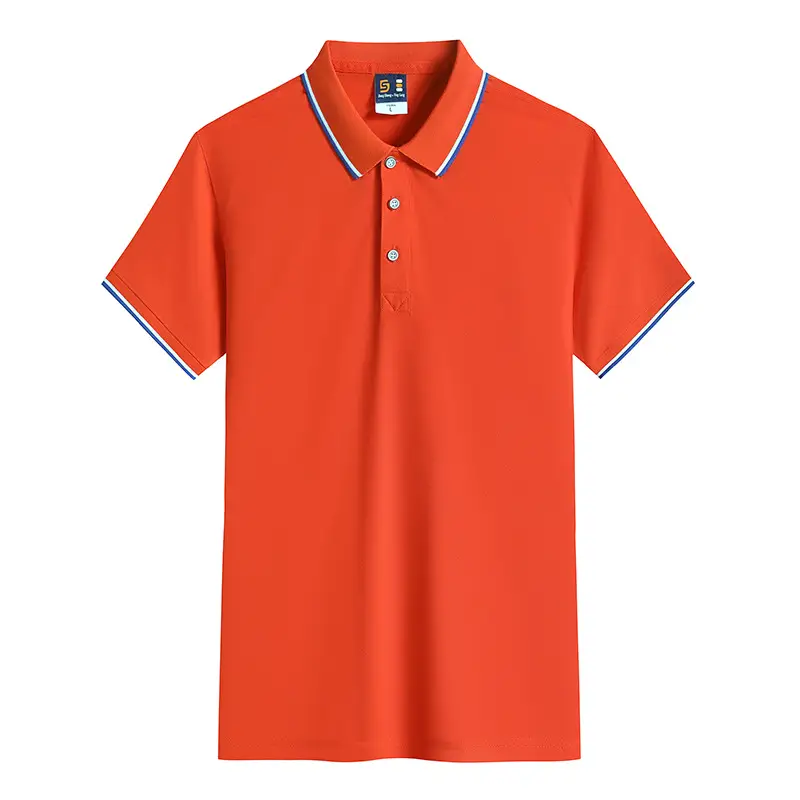 Men Black Polo Shirt with Red Blue Trim - Image 10