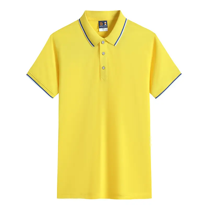 Men Black Polo Shirt with Red Blue Trim - Image 2
