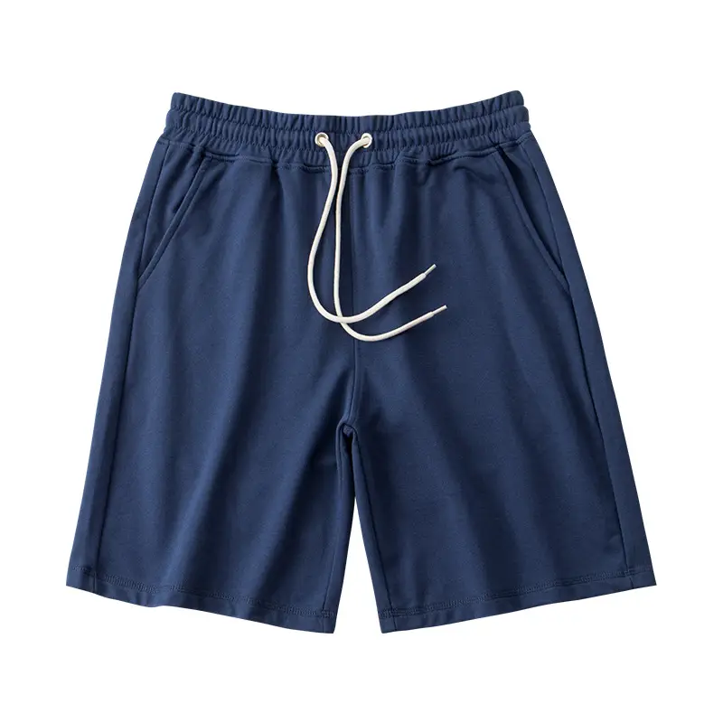 Men's Terry Cotton Shorts Beige Drawstring Casual Summer - Image 3