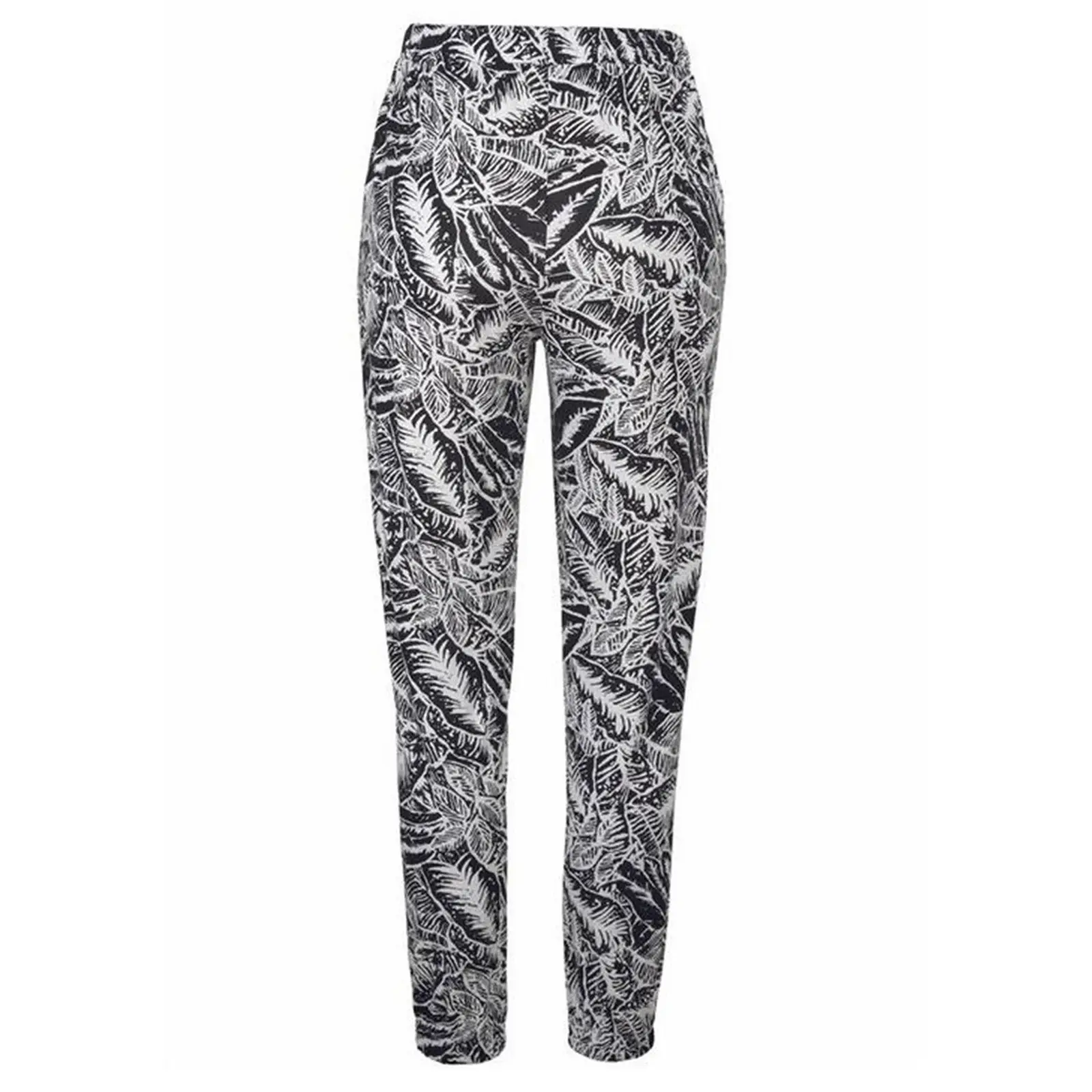 Women's Black Floral High Waist Printed Pants — feature 9