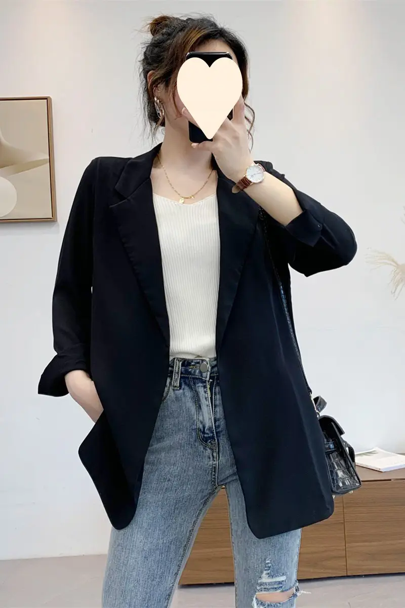 Women's Chiffon Small Suit Spring Summer White Top Draped Elegant Niche Jacket — feature 5