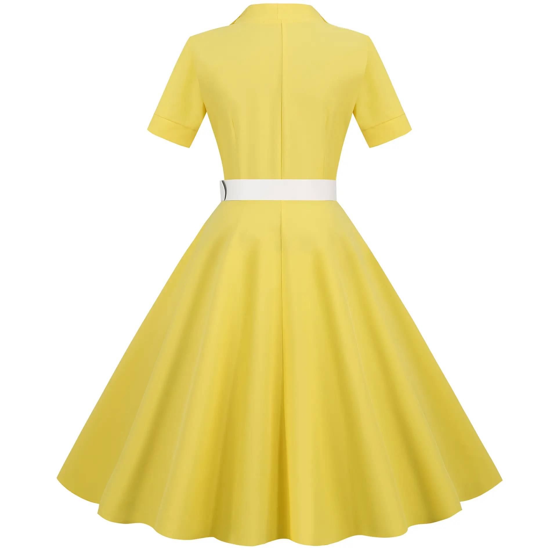 Light Blue 50s V-Neck Casual Dress Large — feature 13