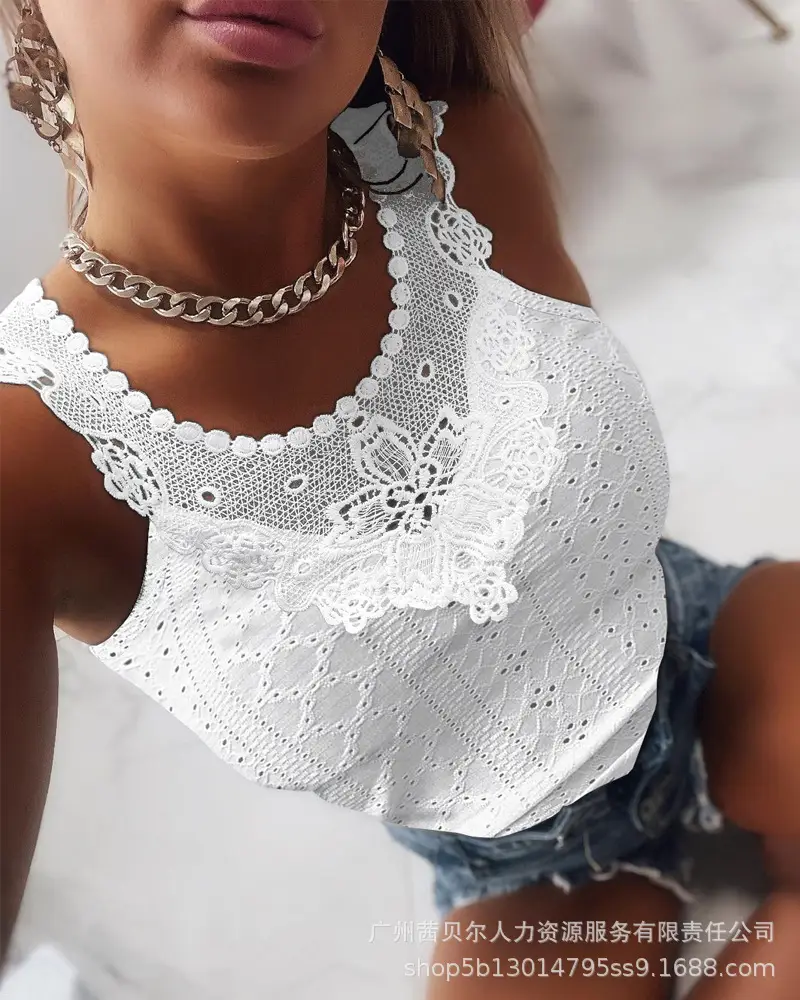 White Lace Vest for Women Summer Wear - Image 3