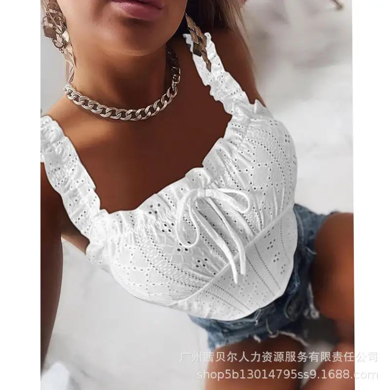 White Lace Vest for Women Summer Wear - Image 4