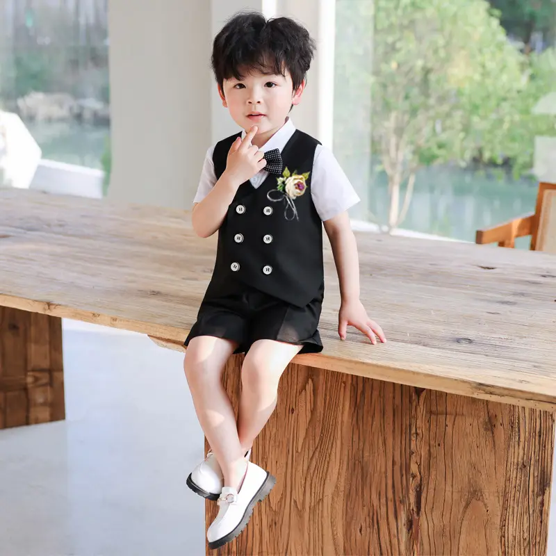 Boys Navy Blue Suit Spring Summer Wedding Dress