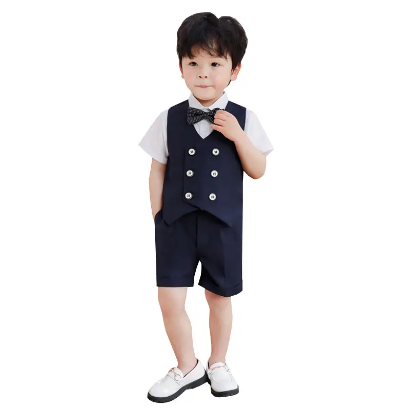 Boys Navy Blue Suit Spring Summer Wedding Dress