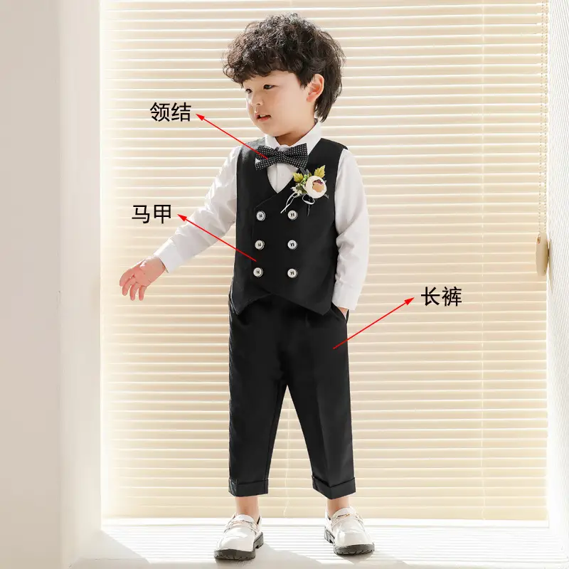 Boys Navy Blue Suit Spring Summer Wedding Dress