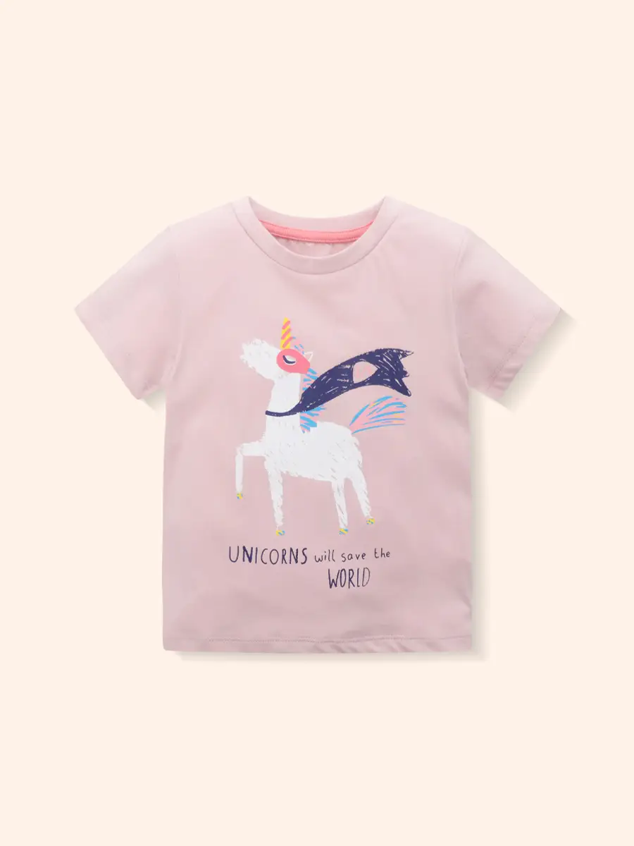 Girls Unicorn T-Shirt Pink 2025 Summer - Image 13
