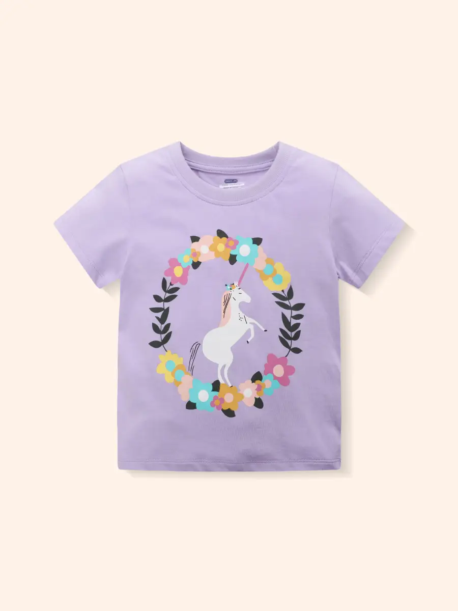 Girls Unicorn T-Shirt Pink 2025 Summer - Image 14