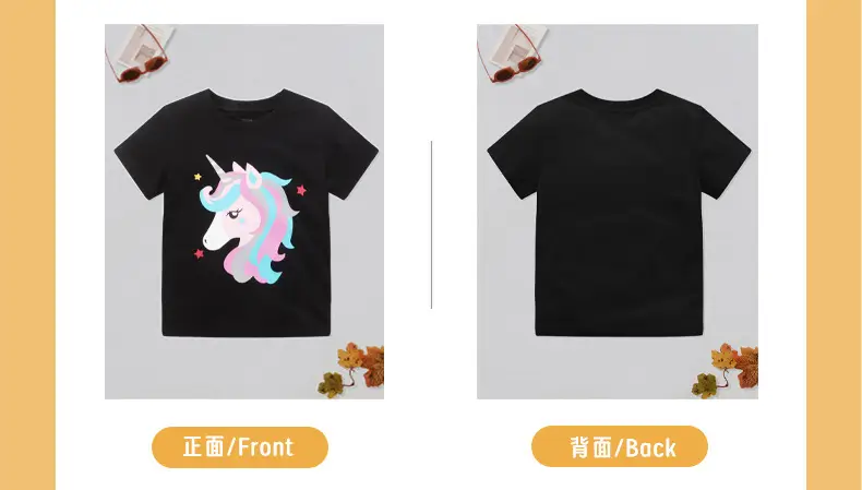 Girls Unicorn T-Shirt Pink 2025 Summer — feature 8