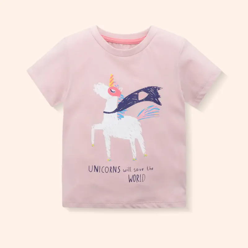 Girls Unicorn T-Shirt Pink 2025 Summer - Image 2