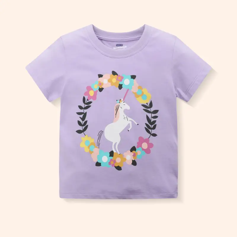 Girls Unicorn T-Shirt Pink 2025 Summer - Image 3