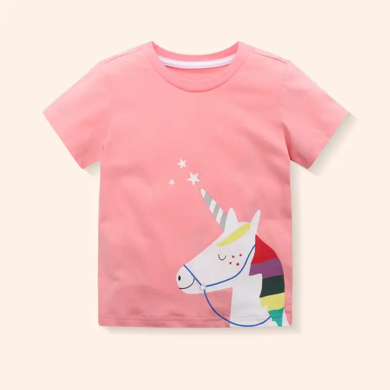 Girls Unicorn T-Shirt Pink 2025 Summer - Image 7