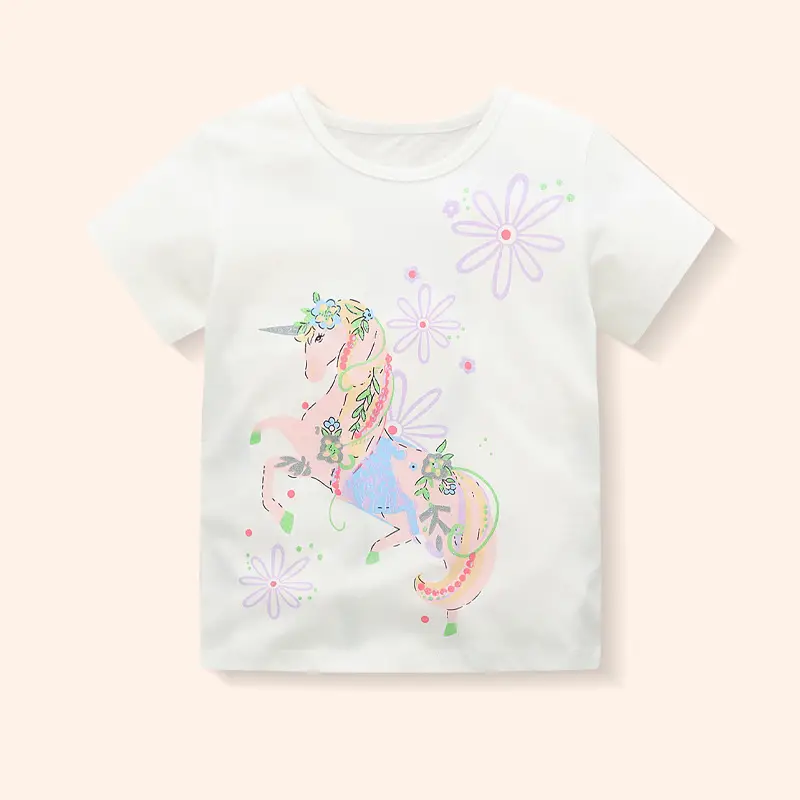 Girls Unicorn T-Shirt Pink 2025 Summer - Image 8