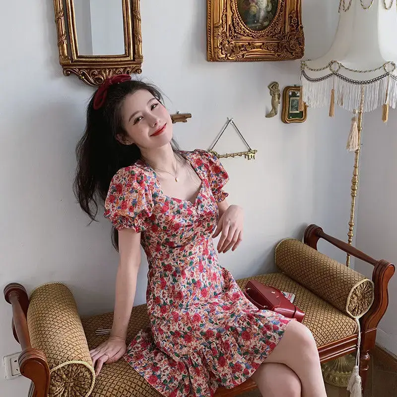 French Retro Floral Dress for Women 2025 Summer - Image 3