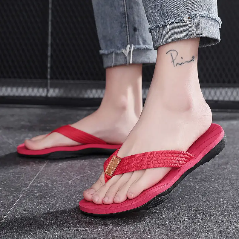 Men's Black Rubber Flip Flops Summer Slippers