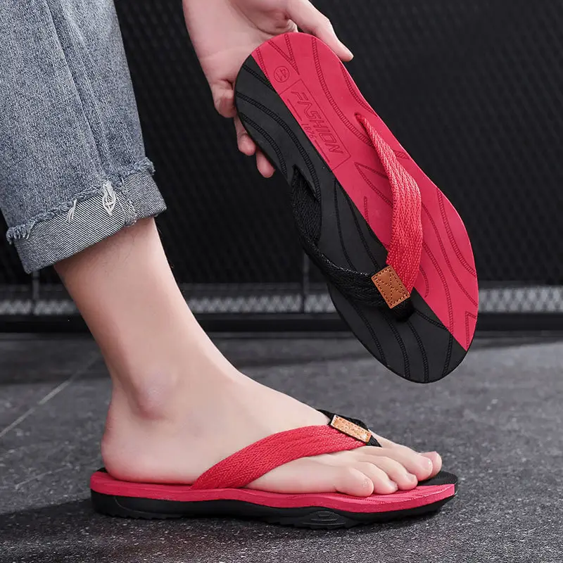 Men's Pink & Black Casual Flip Flops