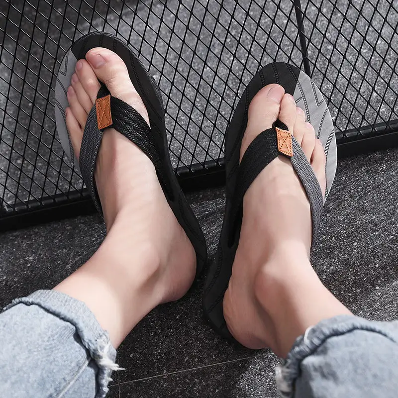 Men's Pink & Black Casual Flip Flops