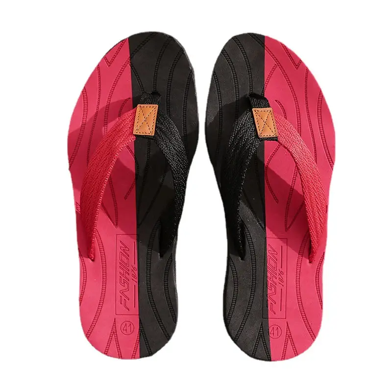 Men's Pink & Black Casual Flip Flops