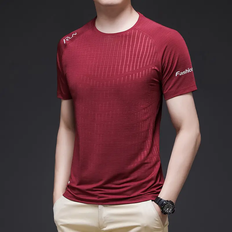 Men's Blue Ice Silk Running T-Shirt Thin Breathable - Image 10