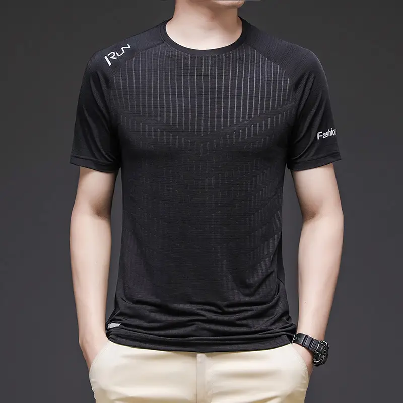 Men's Blue Ice Silk Running T-Shirt Thin Breathable - Image 2