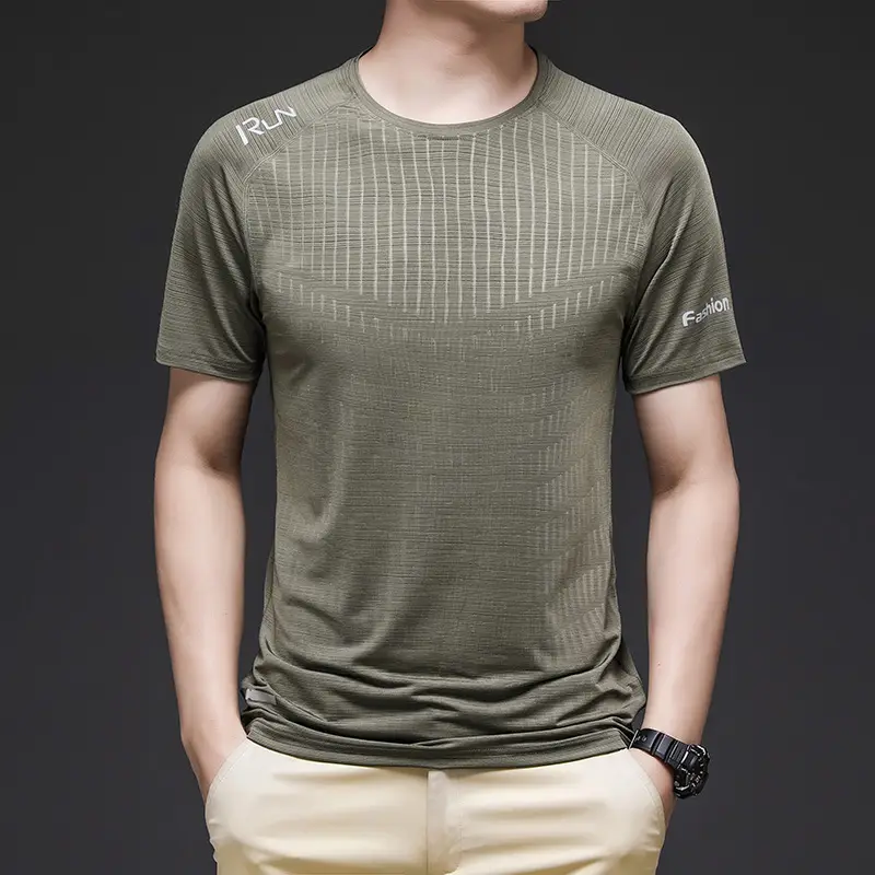 Men's Blue Ice Silk Running T-Shirt Thin Breathable - Image 4