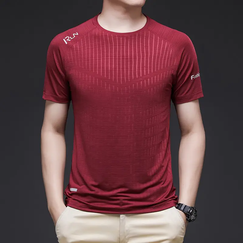 Men's Blue Ice Silk Running T-Shirt Thin Breathable - Image 6