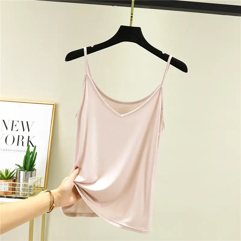 Women V-Neck Sleeveless Camisole Solid Color Slim Fit - Image 9